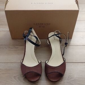 Lands' End Women's Brown and Black Sandals